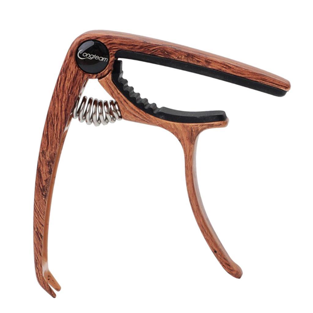 Wood Grain Guitar Capo Tuner Quick Change Key Clamp