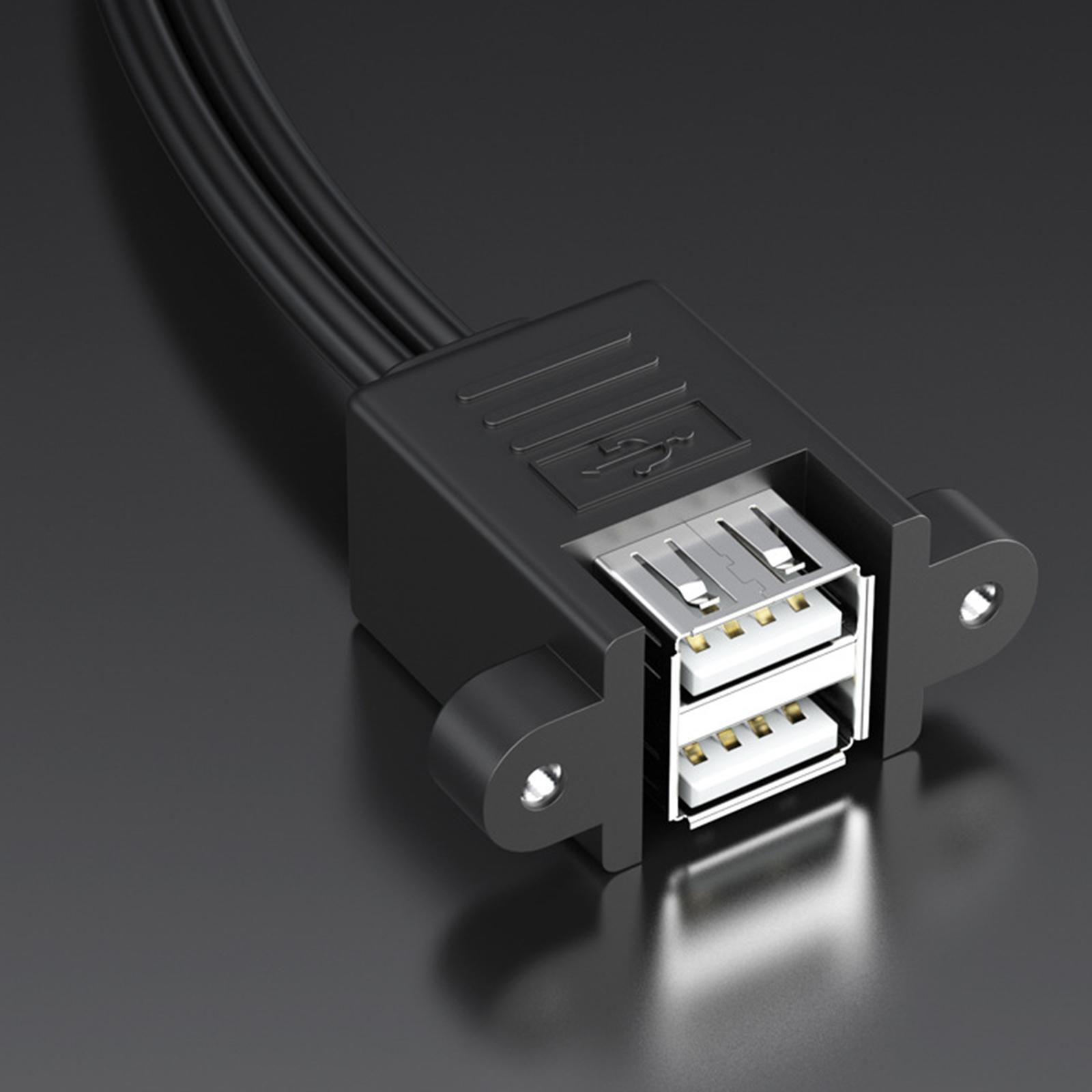 USB 2.0 Extension Cable Double Cable USB Splitter for Hard  Disk 0.3m