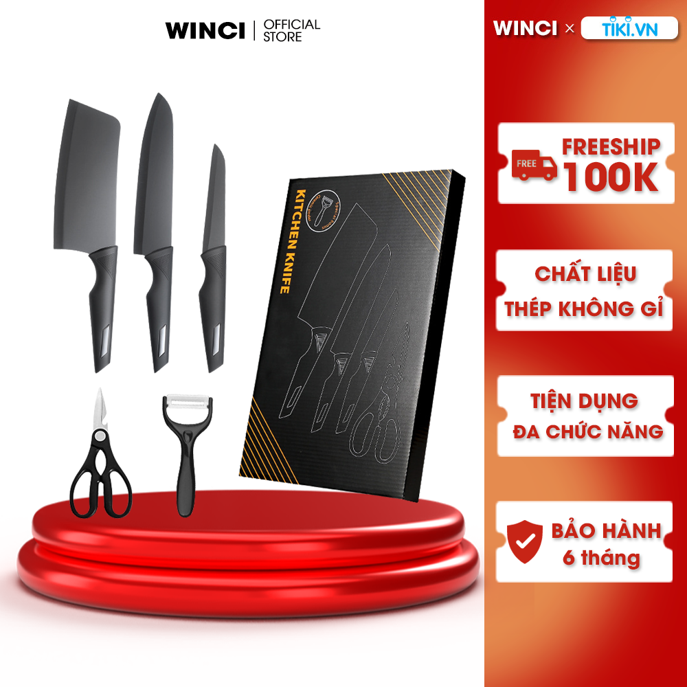 Bộ dao nhà bếp 5 món WINCI KN001, Hàng chính hãng.