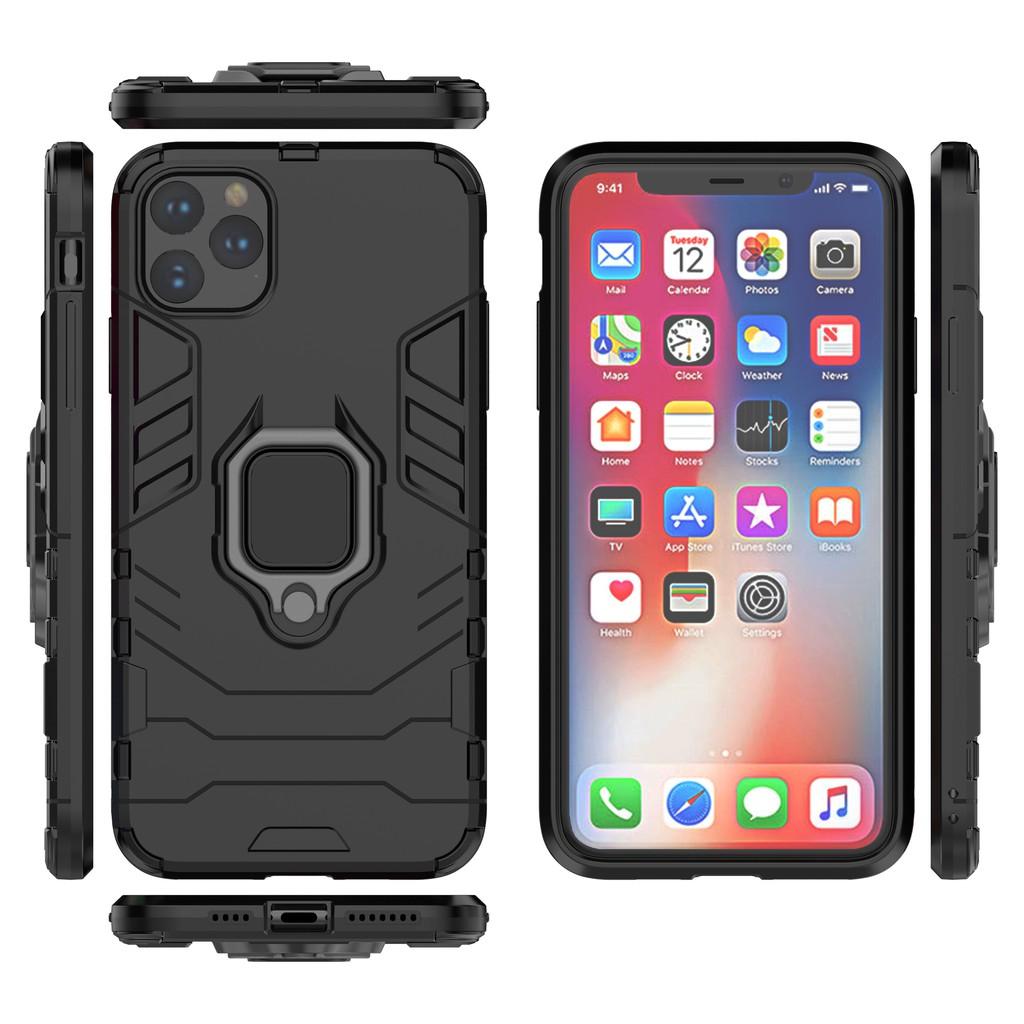 Ốp lưng cho iPhone 11 Pro Max iron man chống sốc kèm nhẫn xoay chống xem video bảo vệ camera