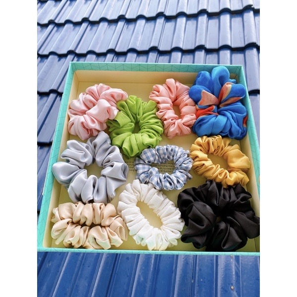 Dây Buộc Tóc Scrunchie Handmade Size Nhỏ Siêu Nhún Nhiều Màu Dây Cột Tóc Siêu Xinh Dễ Thương