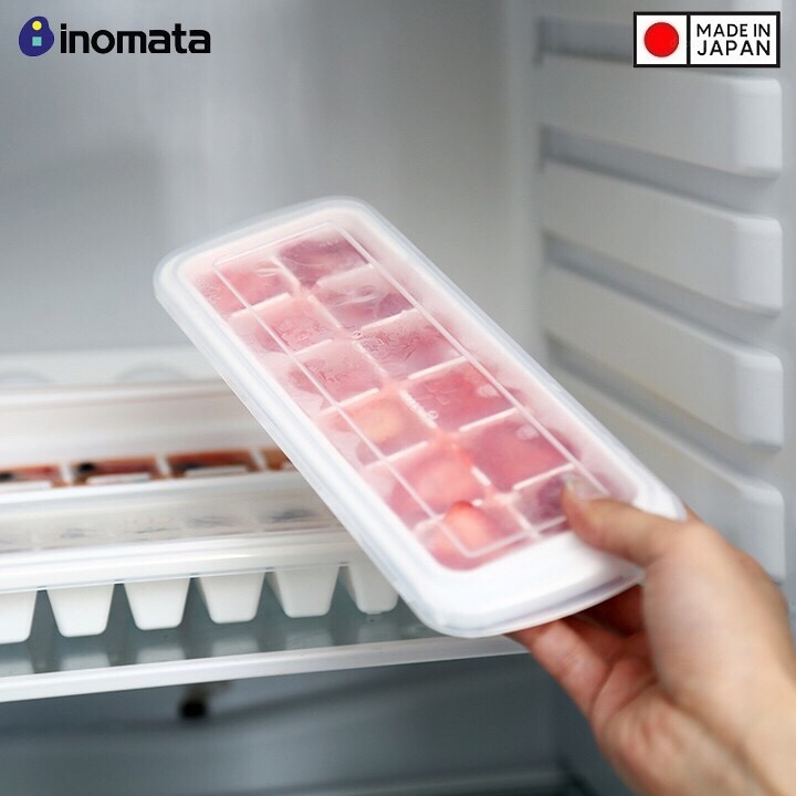 Combo 2 khay làm đá 12 viên có nắp Inomata 