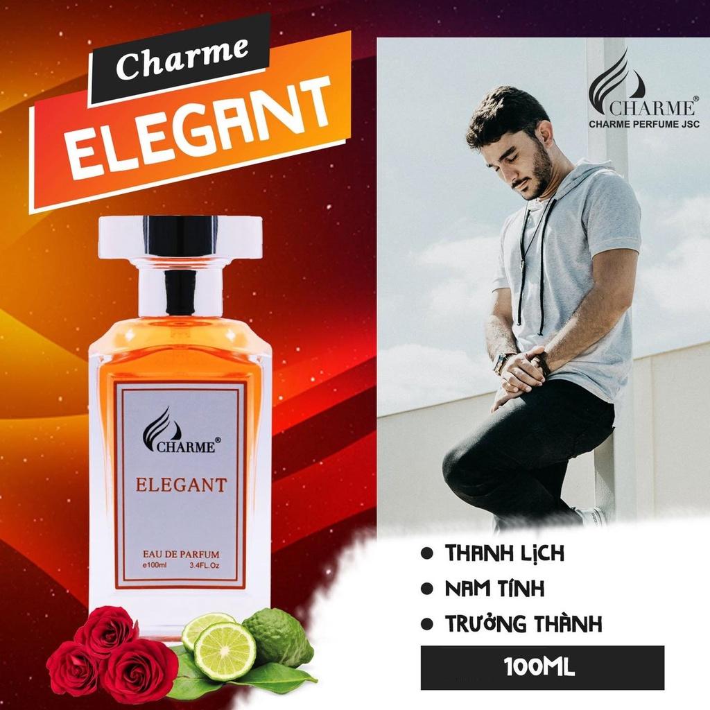 Nước hoa nam lưu hương lâu, Charme Elegant, hương biển hiện đại và nam tính, dành cho phái mạnh, 100ml