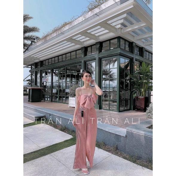 Sét áo2, dây nơ quần suông dập ly