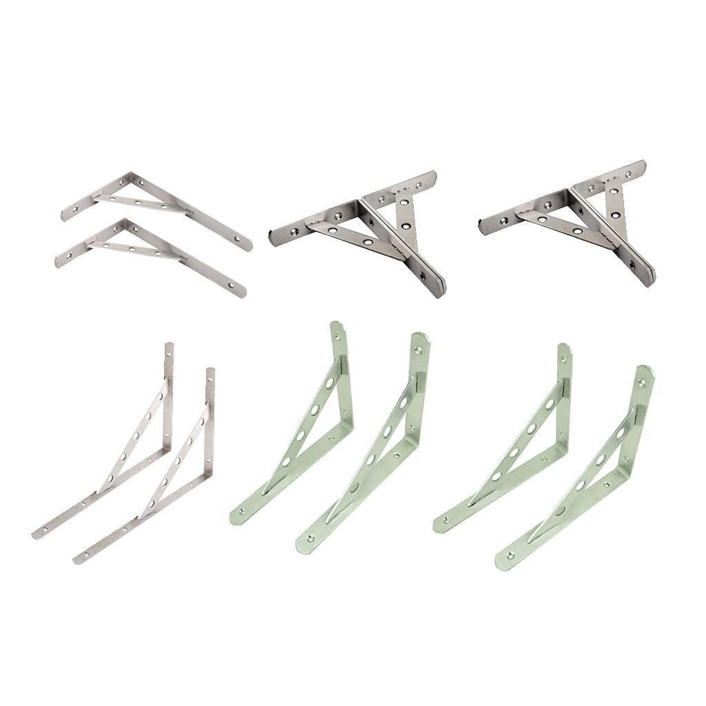 1 Pair Stainless  Shaped Wall Shelf Bracket Rack Support