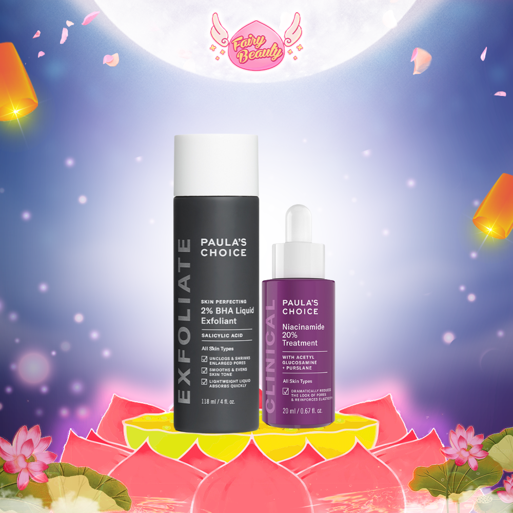 Combo: BHA + Niacinamide Paula's Choice bộ đôi nâng cao cải thiện thu nhỏ lỗ chân lông, ngăn ngừa mụn và sáng da