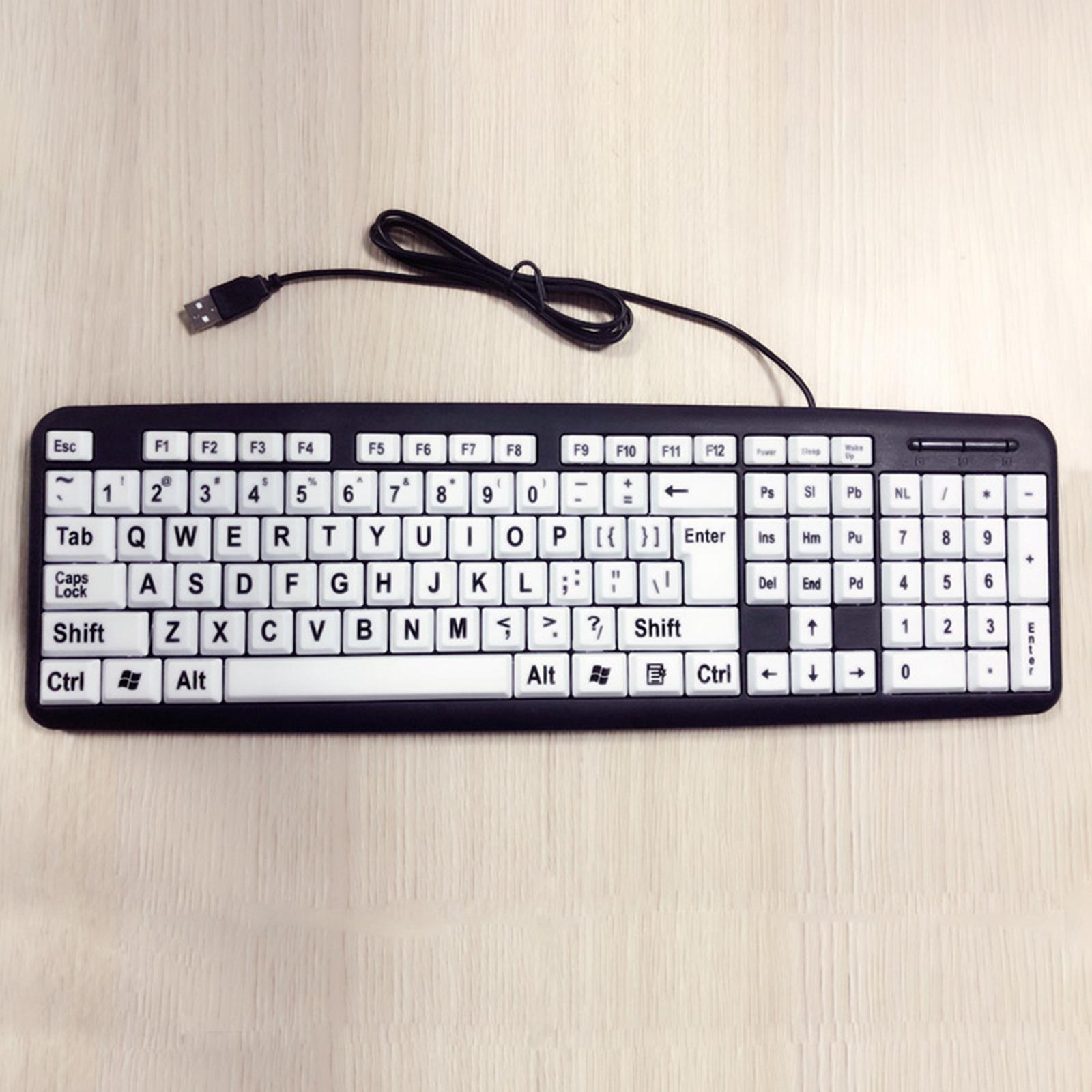 107 Large Print Computer Keyboard  High Contrast for