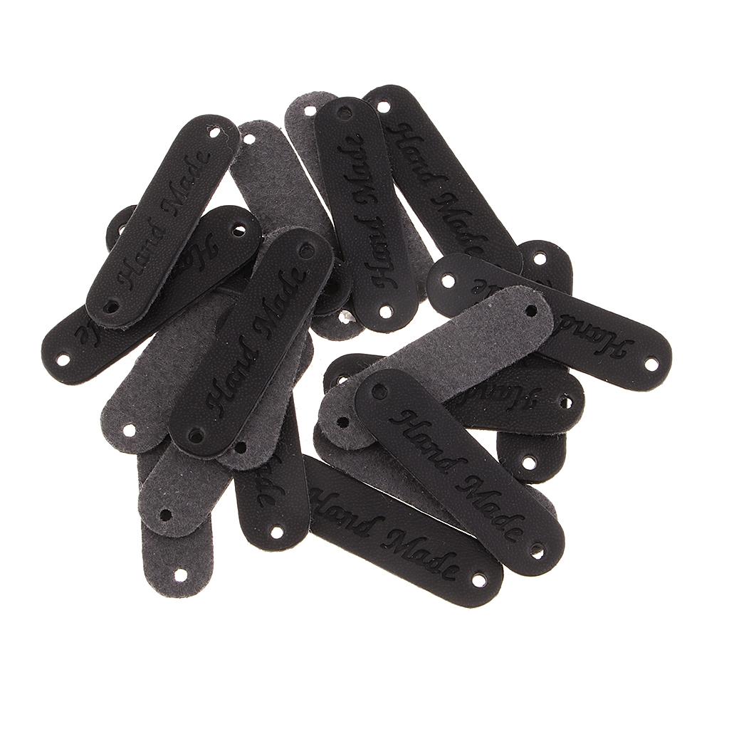 40 Chiếc Da PU Nhãn Handmade Thẻ Nhãn Chỉnh Trang Vật Trang Trí Có Lỗ