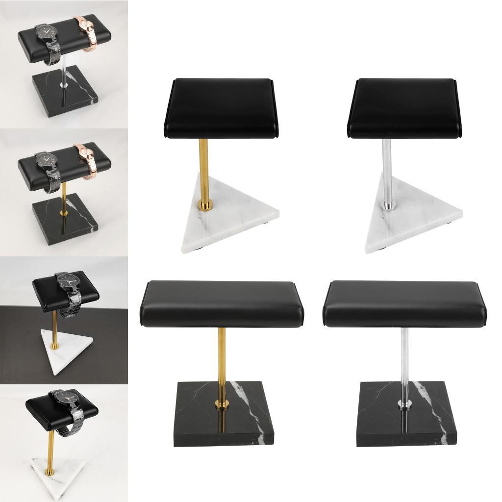 Stable Marble & PU Leather Watch Holder Display Stand for Showcase