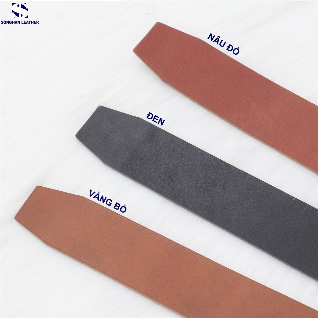 Dây Thắt Lưng Da Bò Nguyên Tấm, DâyNịt Nam Da Bò Khóa Kim Cao Cấp Songhan Leather MB02, Bảo Hành 12 Tháng