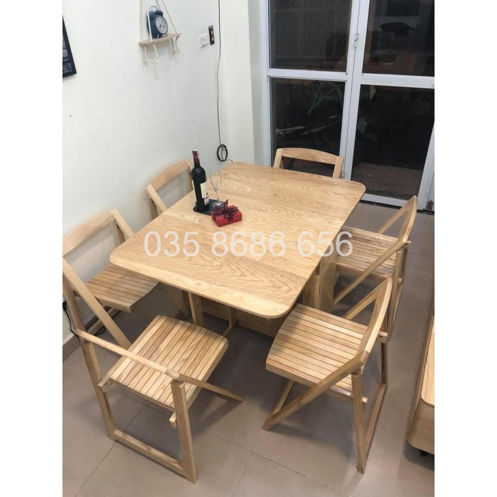 BÀN ĂN THÔNG MINH GỖ SỒI TỰ NHIÊN – BẢO HÀNH 2 NĂM