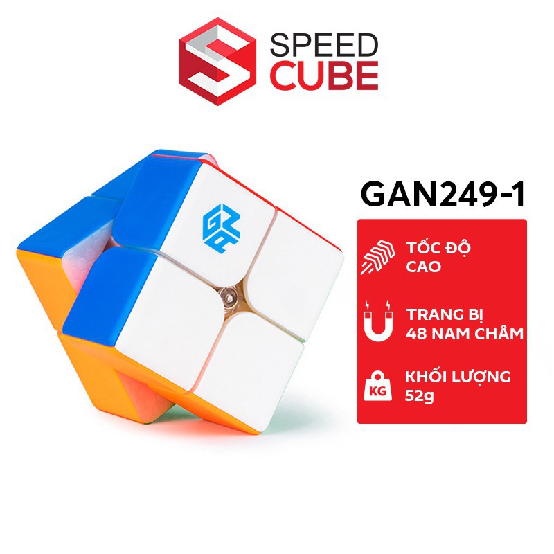 Rubik 2x2 GAN  249V2 / 249V2 M Stickerless/ Viền đen