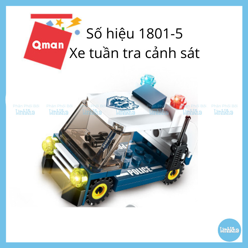 Đồ Chơi Xếp Hình Lắp Ráp Trực Thăng Chiến Đấu - Qman 1801 - Bộ gồm 8 hộp nhỏ 264 chi tiết cho bé 6y+