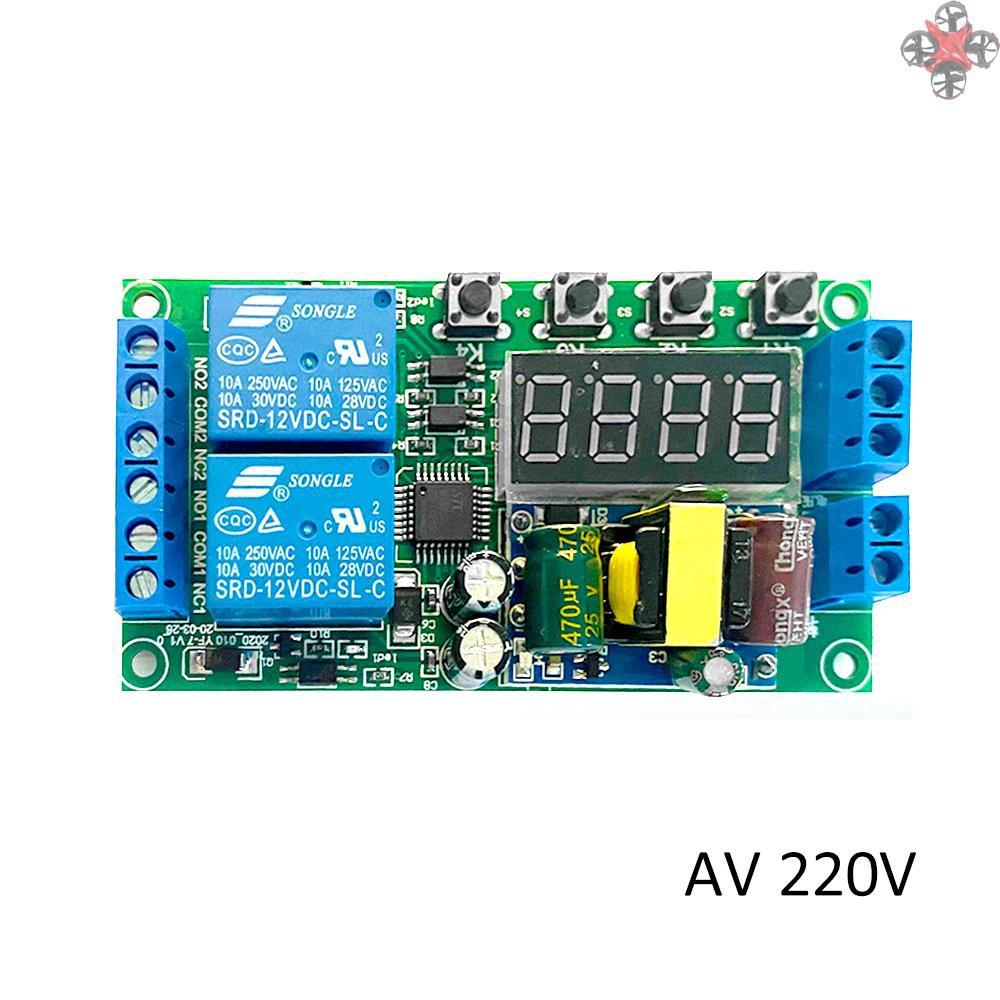 Mô Đun Hẹn Giờ 2 Kênh Ac 220v Led 0.01s ~ 999 Phút