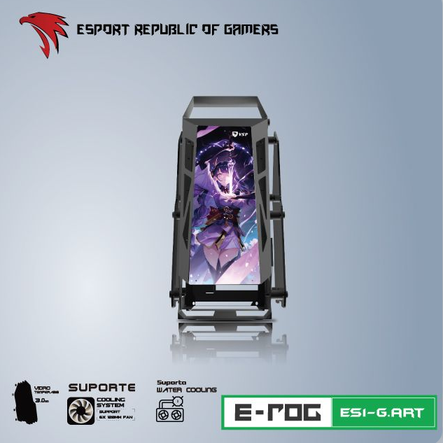 Vỏ Case Máy Tính VSP Esport Republic Of Gamer ES1-G.ART- Có Sẵn Panel LED ARGB - Hàng Chính HÃng