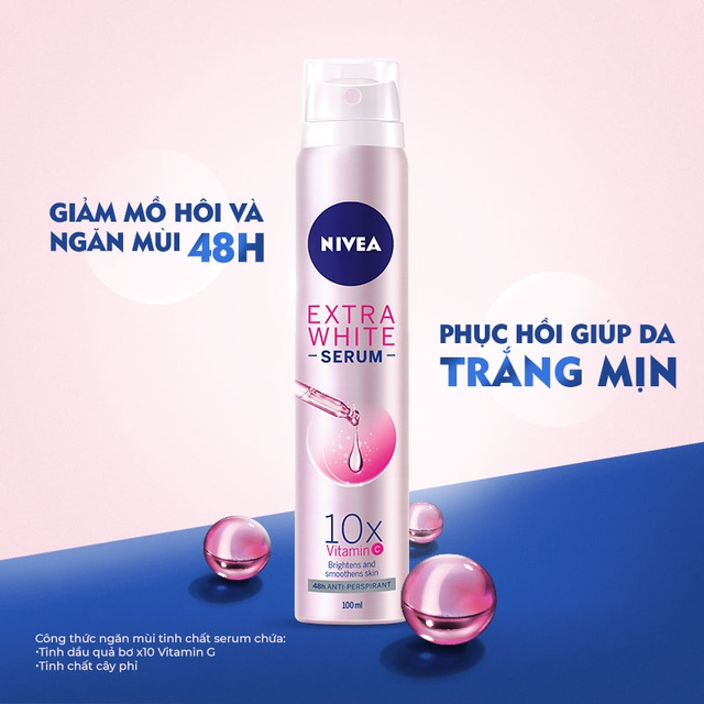 Lăn Ngăn Mùi NIVEA Extra Bright Serum | 10X Vitamin C (40 ml) - 80020