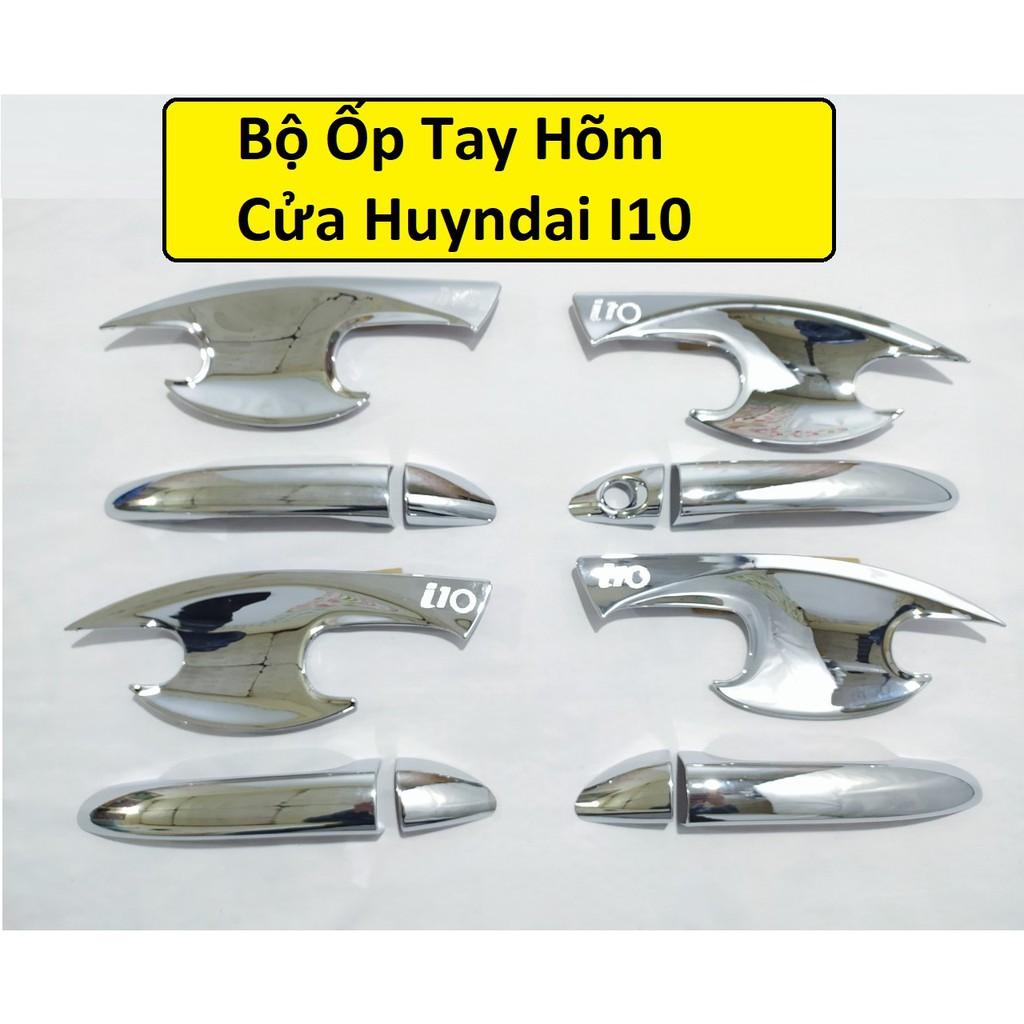 Ốp Tay Nắm, Hõm Cửa Xe Hyundai I10 2022-2014 Bản Hatback, Sedan Nhựa ABS Mạ Crom Sáng Bóng Cao Cấp