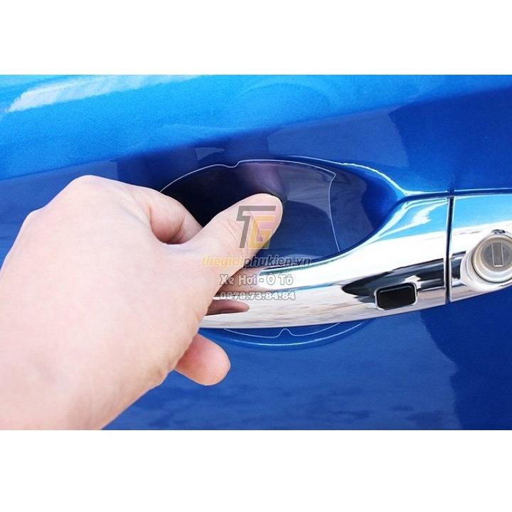 Bộ ốp tay nắm cửa xe Mazda CX3, CX-3 vân Carbon - Tặng miếng dán trong suốt chống xước hõm cửa