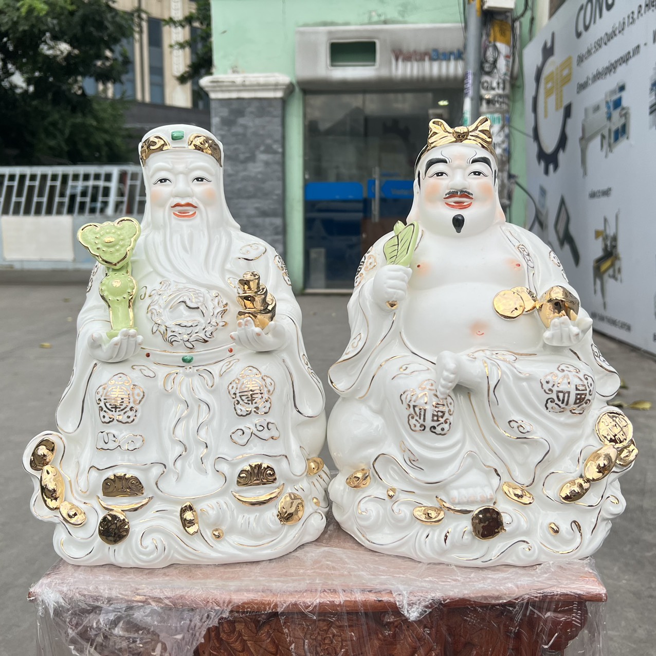 Tượng Thần tài Thổ Địa sứ trắng cao cấp cao 31cm