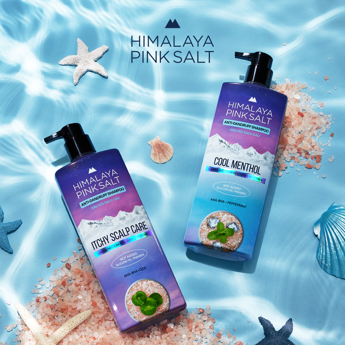 Dầu gội sạch gàu muối hồng Ngăn Ngừa Gàu, Giảm Ngứa Himalaya Pink Salt mát lạnh bạc hà 650ml
