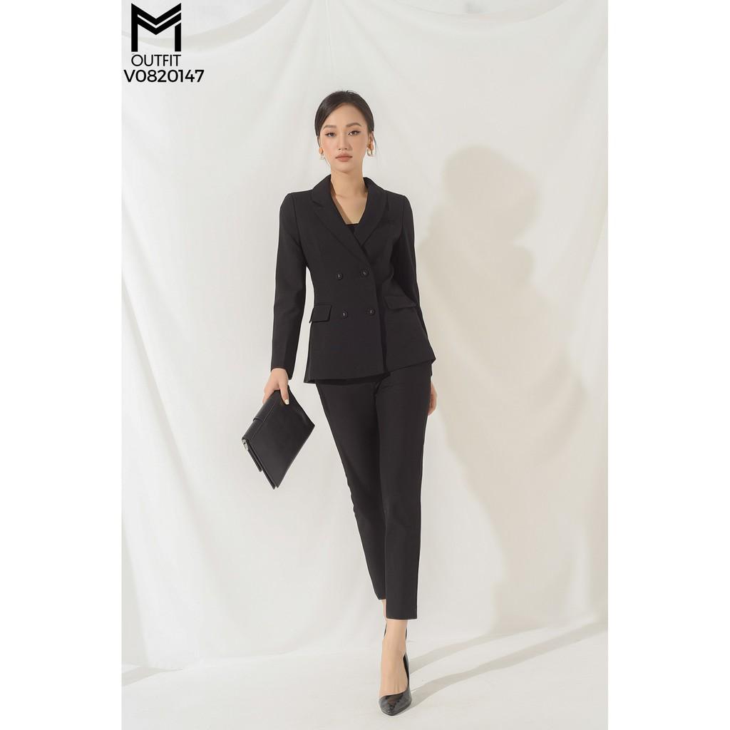 Áo Vest Cổ Bẻ, Trang Trí 4 Cúc Mắt Cáo MMoutfit V0820147