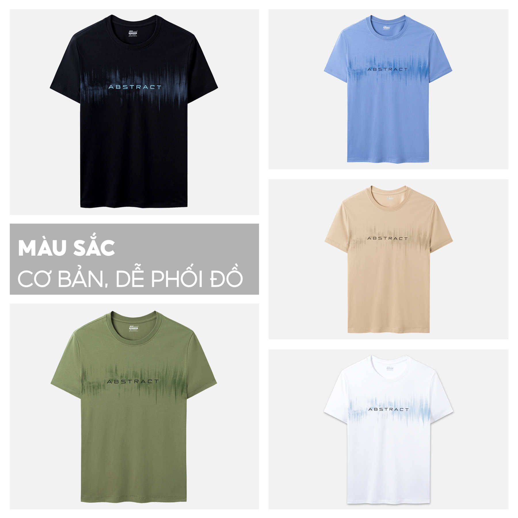 Áo Phông Nam 5S ABSTRACT Tay Ngắn, Chất Liệu Cotton USA, Mềm Mịn, Thoáng Mát, Thiết Kế In Đặc Biệt