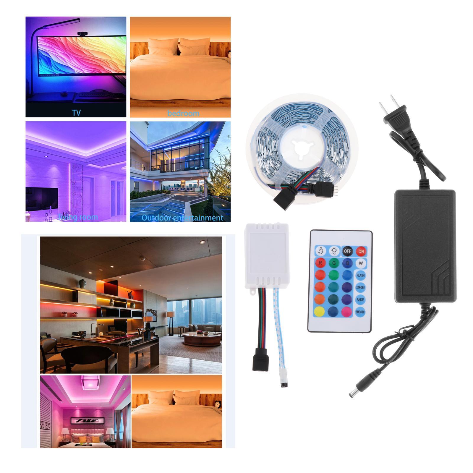 Outdoor LED Light Strip Remote IR Control for TV Living Room Home Bar Decor 24