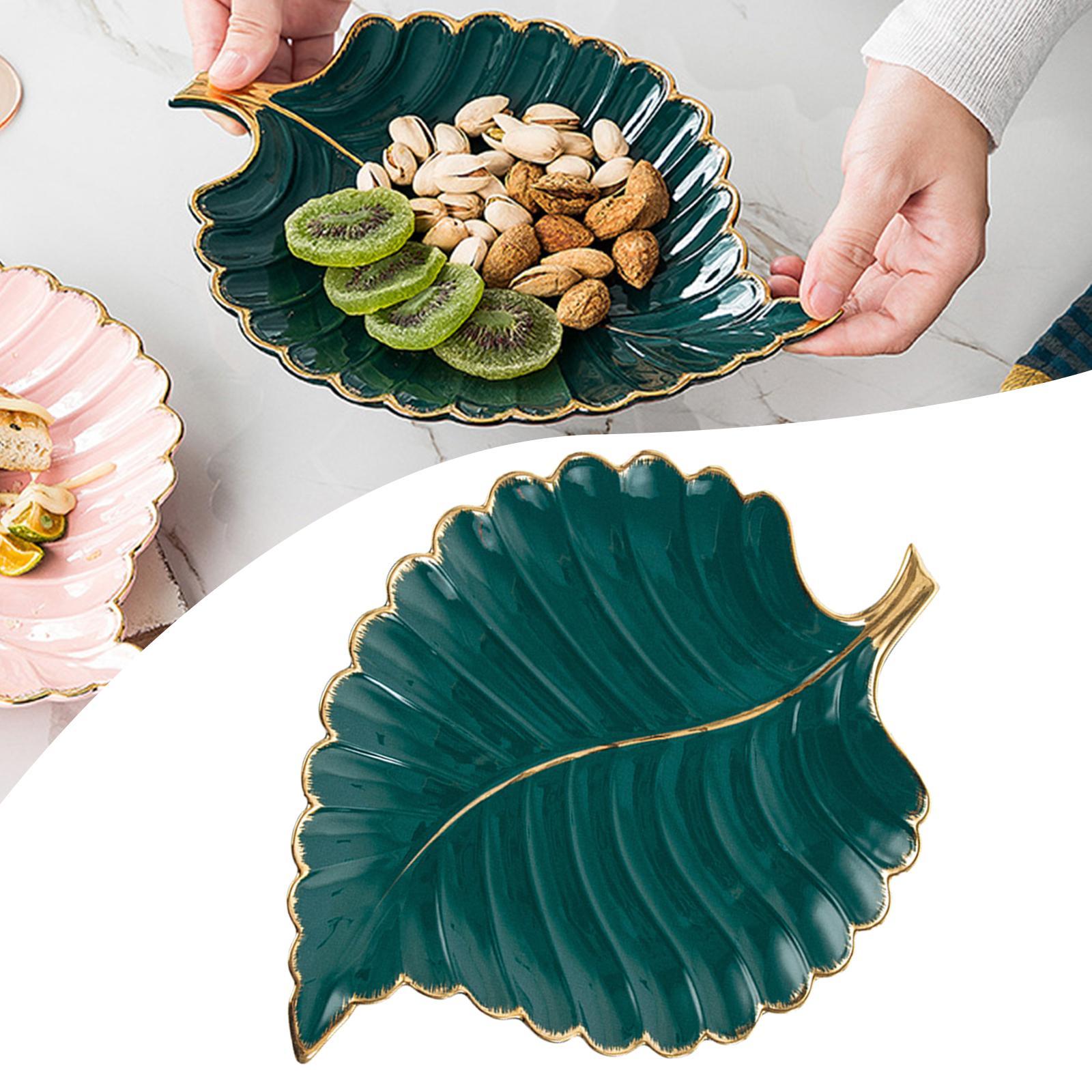 Leaf Storage Tray Plate Food Snack Cake Tray for Appetizer Dessert Snack