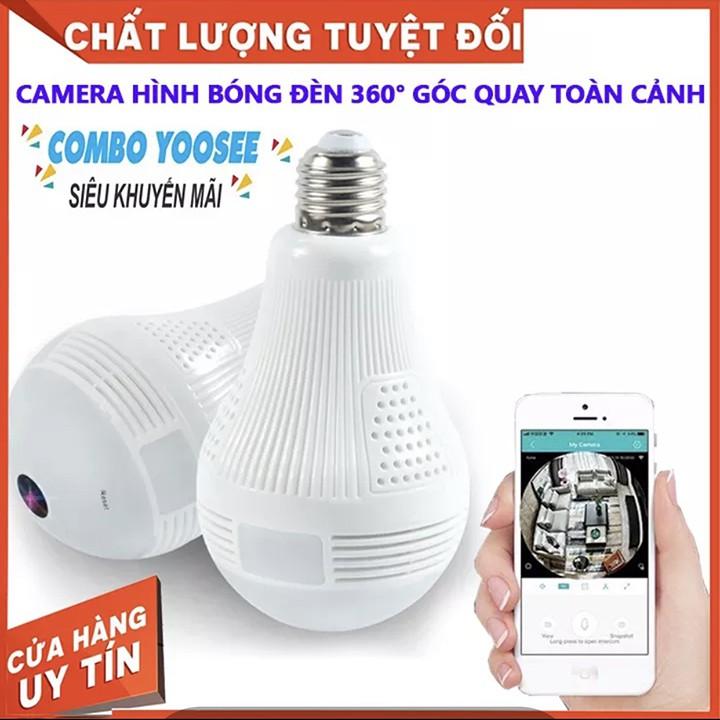 Camera YOOSEE WIFI Tích Hợp Bóng Đèn Led Sáng Quan Sát Toàn Cảnh 360° Không Có Góc Khuất Kèm Thẻ Nhớ 64GB CHÍNH HÃNG