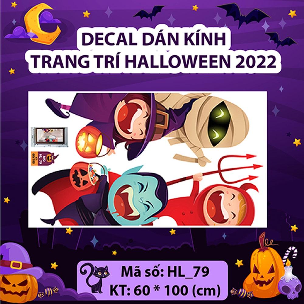 DECAL TRANG TRÍ HALLOWEEN 2022 COMBO VUI ĐÙA HALLOWEEN