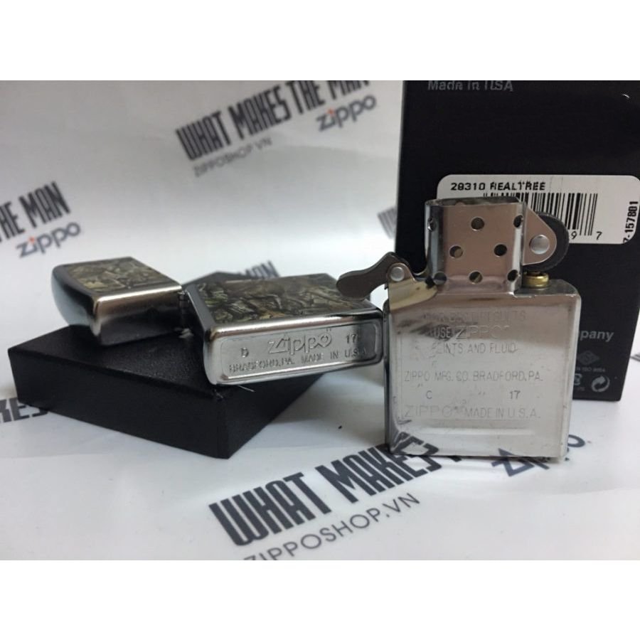 Hình ảnh Bật Lửa Zippo Real Tree Apg Street Chrome Chính Hãng Usa