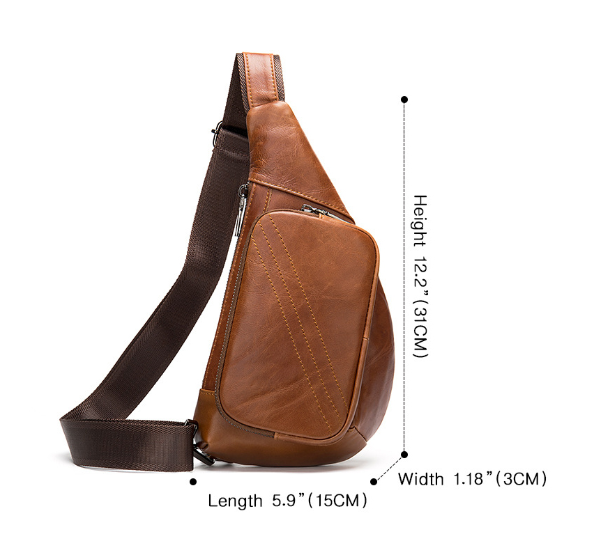 Túi đeo chéo nam DA BÒ THẬT – BEE GEE DCN9336A