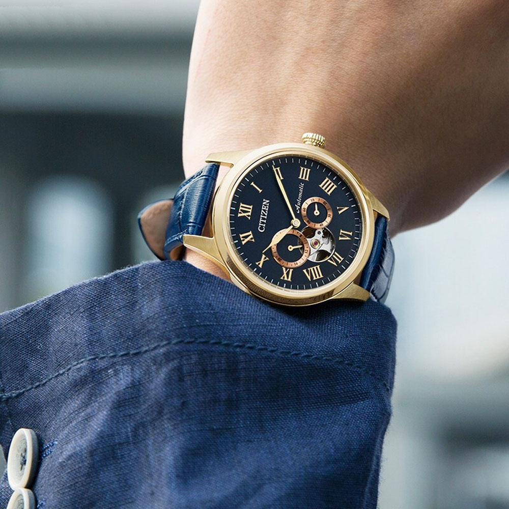 Đồng Hồ Nam Citizen Dây Da NP1023-17L - Mặt Xanh