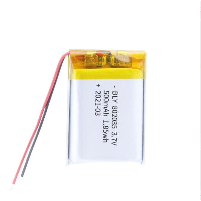 Pin Sạc Lithium Polymer 3.7V 500mah 802035 Cho tai nghe,loa Mp3 MP4 MP5 GPS PSP Bluetooth hàng mới