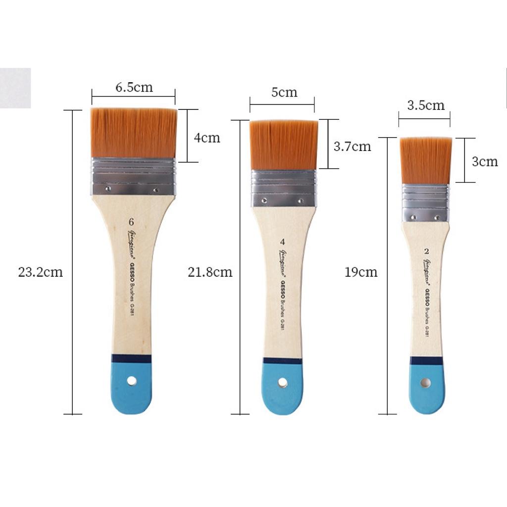 Bộ cọ 3 cây lông mềm vẽ màu nước, acrylic