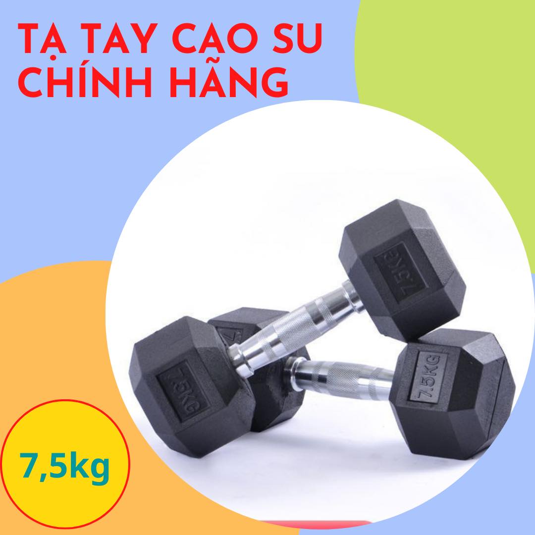 Cặp tạ tay cao su tập thể thao tại nhà đôi 7.5kg (tổng 15kg) tặng bao tay xịn sò 100K