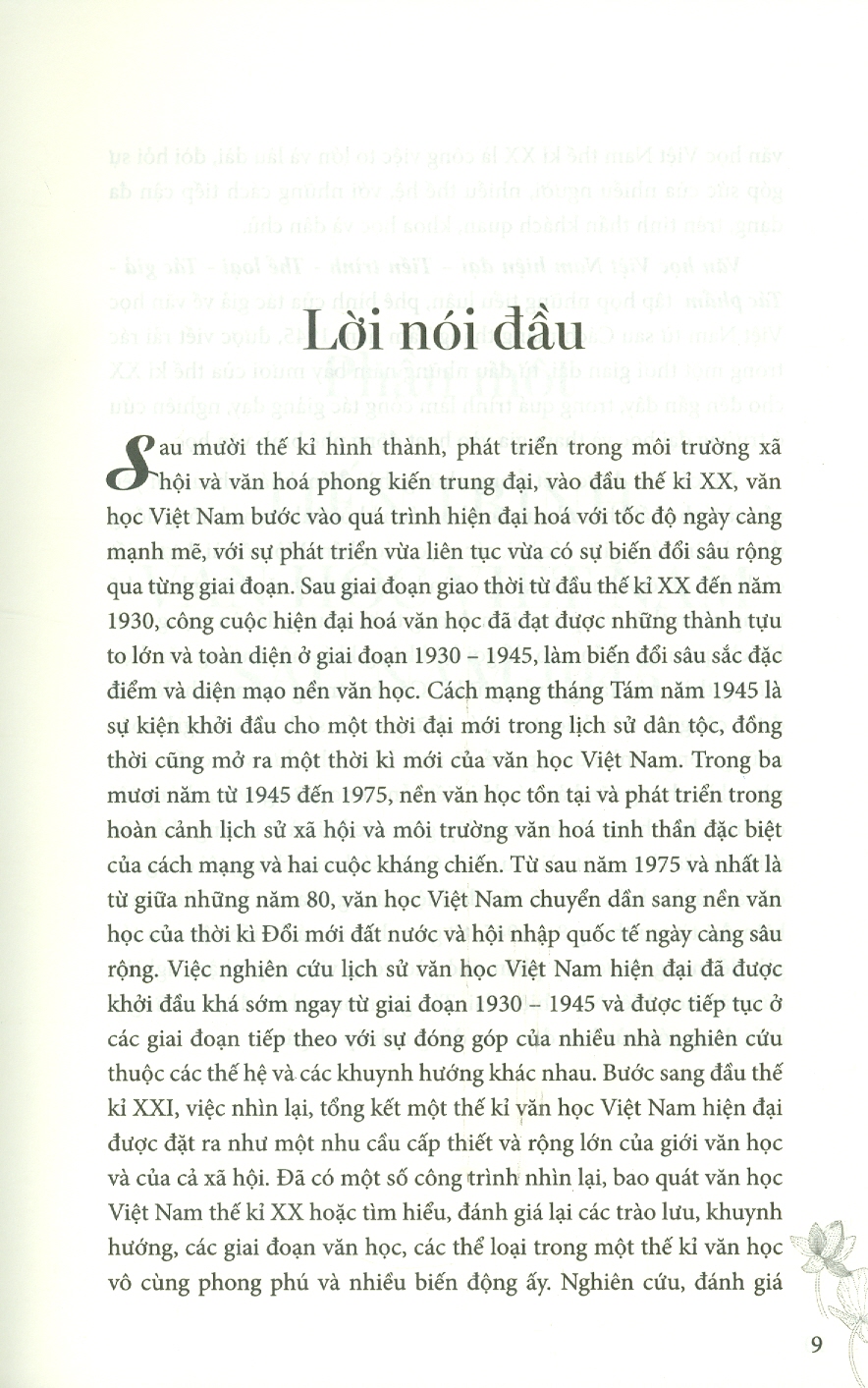 Văn Học Việt Nam Hiện Đại: Tiến Trình - Thể Loại - Tác Giả - Tác Phẩm (Bìa cứng áo ôm) - Nguyễn Văn Long