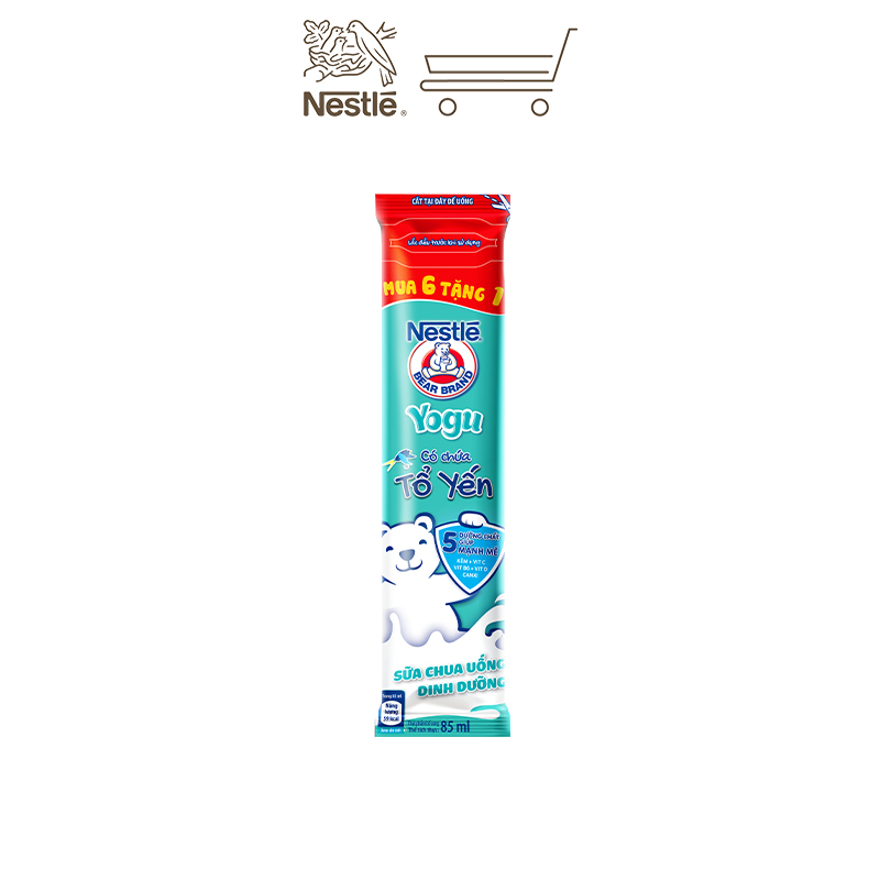 [DATE THÁNG 11.2023 _ TẶNG 4 GÓI KHI MUA 24 GÓI] Thùng 28 gói Sữa Chua Uống Tổ Yến Nestlé Yogu 85ml