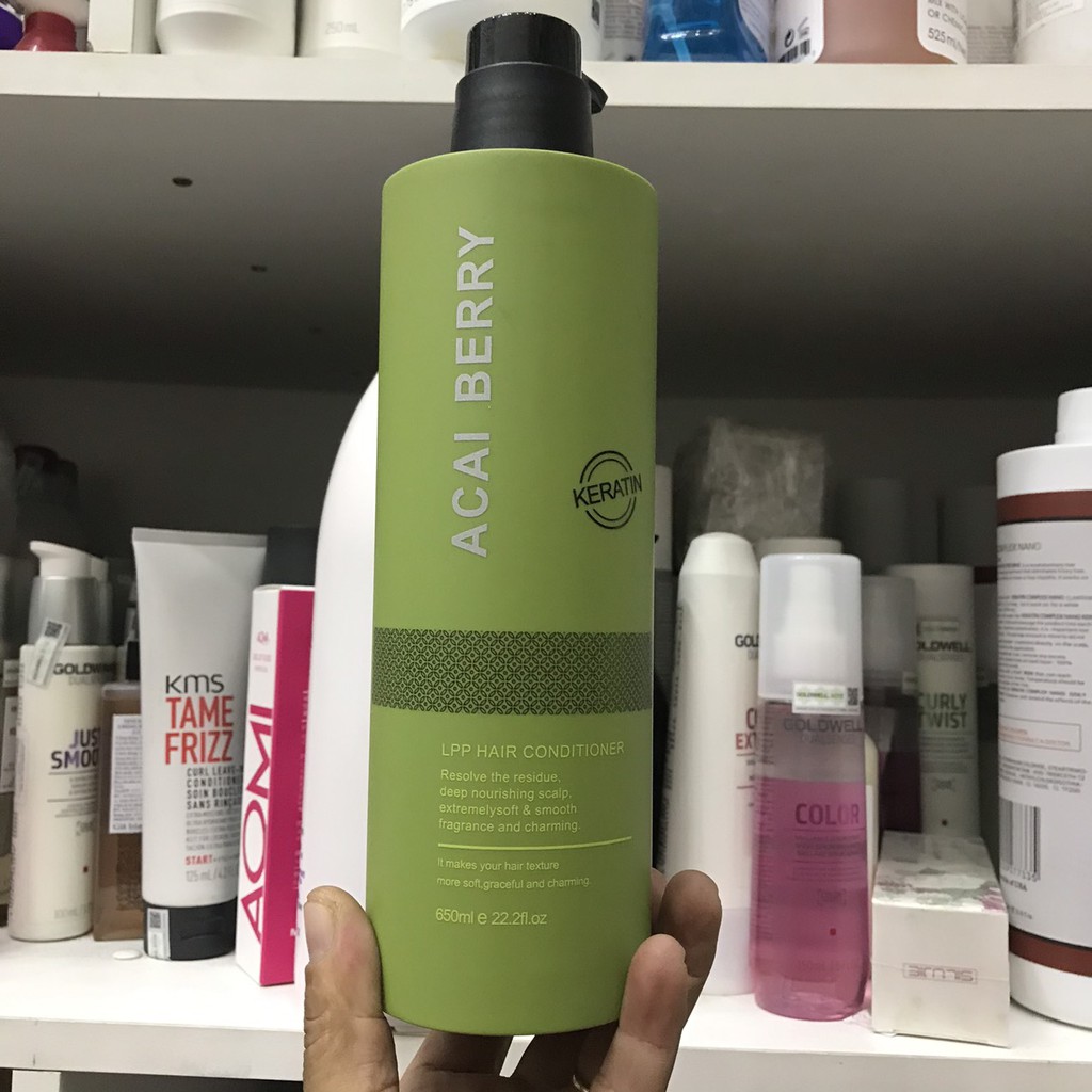 Keratin LPP Acai Berry kem phục hồi tóc hư tổn nặng mềm mượt Pháp 650ml