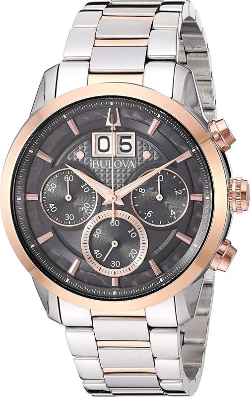 Đồng Hồ BULOVA Nam Dây Kim Loại Pin-Quartz 98B335 - Mặt Xám (44mm)