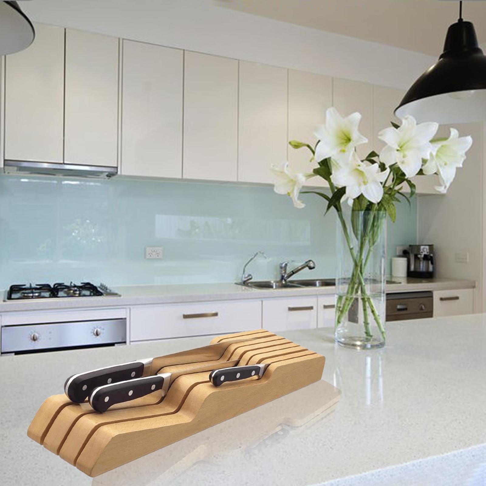 Knife Drawer Organizer In-Drawer Knife Block Counter for Kitchen Supplies