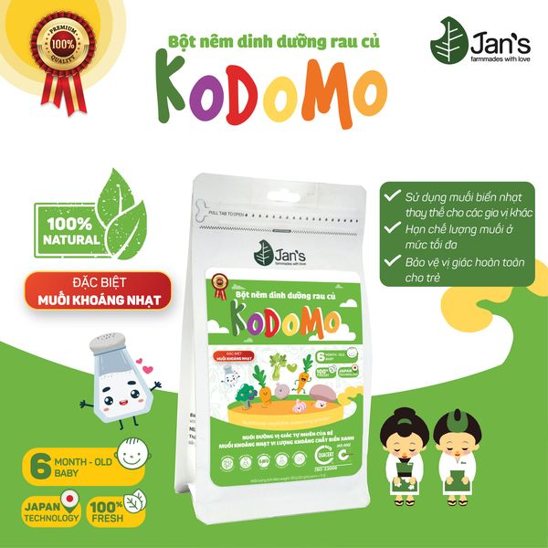 Bột Nêm dinh dưỡng Rau Củ tự nhiên Kodomo cho bé từ 6 tháng tuổi 60g (20 túi x 3g)