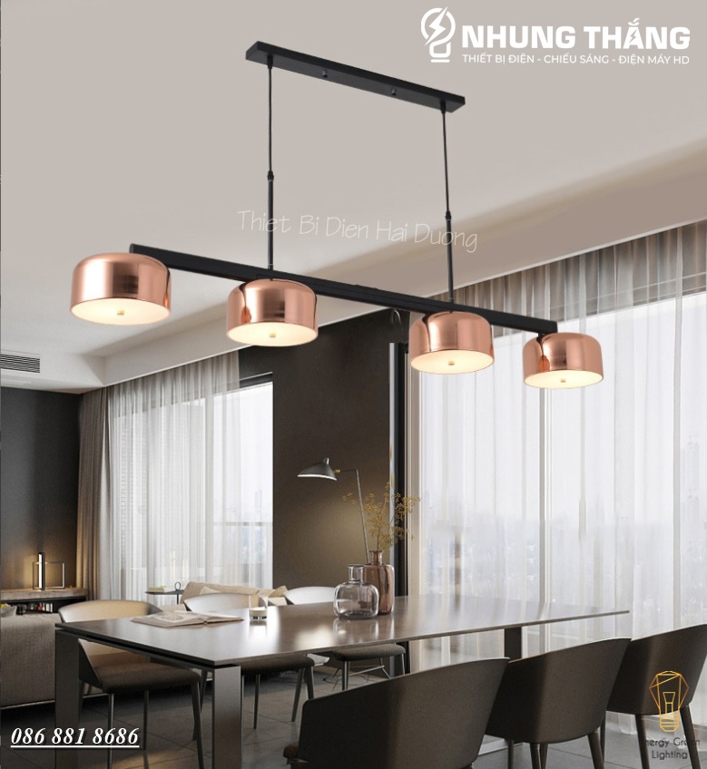 Đèn Thả 4 Chao Đui Đồng DGT-1501 - Xoay 90 Độ - Decor Trang Trí Nội Thất Sang Trọng - Phong Cách Hiện Đại - Có Video