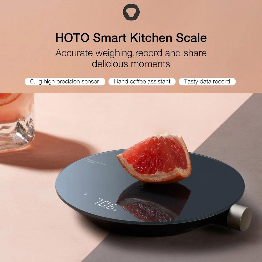 Cân Điện Tử Thông Minh Bluetooth HOTO Điều Khiển Qua APP Mijia Độ Chính Xác Cao 0.1g Phạm Vi Cân 1-3000g