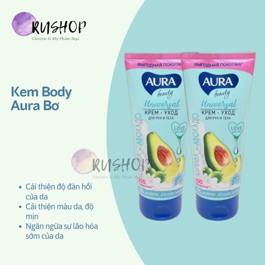 Kem dưỡng thể body và da tay Aura