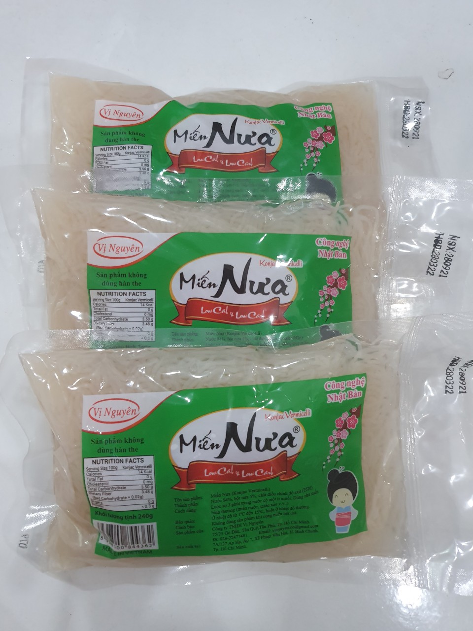 Combo 1 Gói Mì Nưa 1 Gói Miến Nưa Vị Nguyên 240Gram
