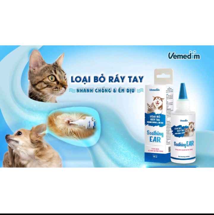 Loại bỏ ráy tai nhanh chóng&êm dịu cho thú cưng Soothing Ear - Vemedim