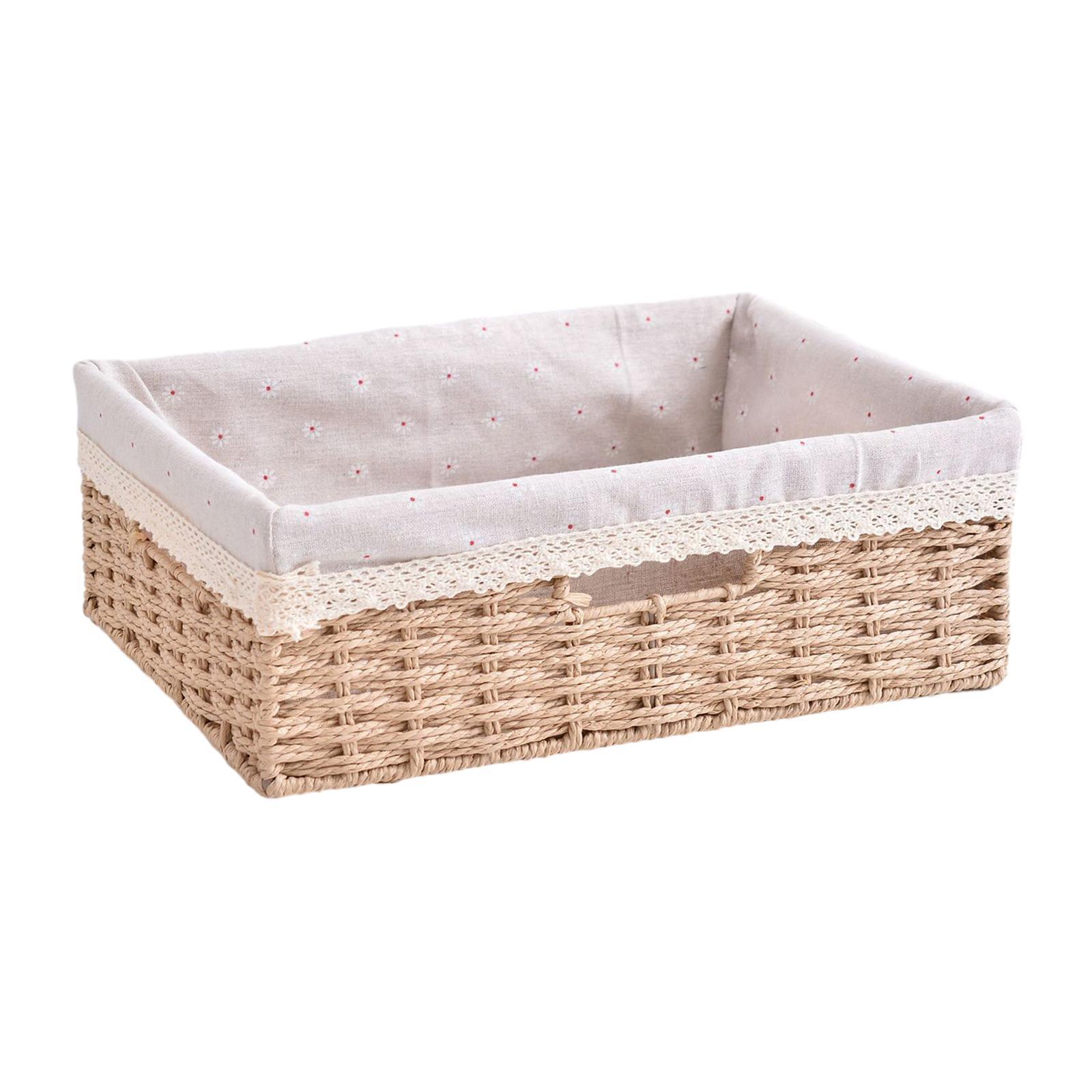 Handwoven Basket Storage Woven Basket, Fruit Basket, Desktop Organizer for Kitchen Closet Bathroom