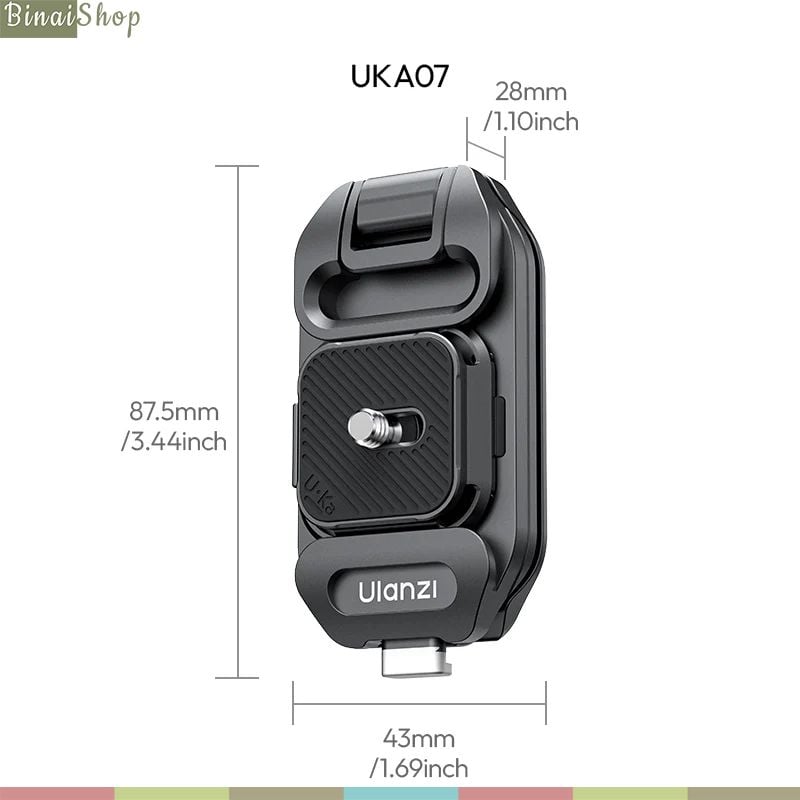 Ulanzi UKA07 - Bộ Kẹp Balo Máy Ảnh GoPro Tháo Nhanh, Bền Nhẹ 94g, Chịu Tải 10kg, Tương Thích Uka &amp; F38 - Hàng Chính Hãng