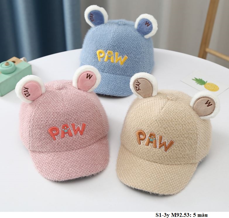 M92 Mũ lưỡi trai tai gấu dễ thương cho bé trai-bé gái S1-3y